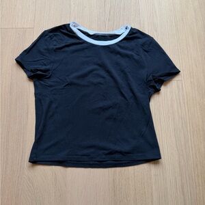 Abercrombie & Fitch Black and White Baby Tee. Size Medium.